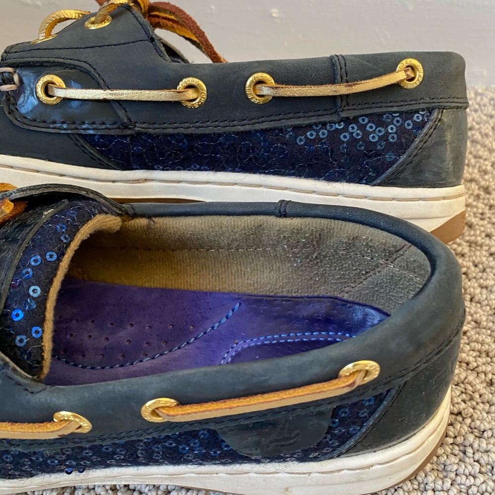 Navy Sperry Top Sider With Sequence - image 5
